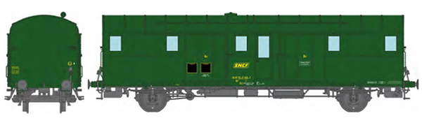 REE Modeles VB-333 - French SNCF OCEM 32 Luggage Van, 301 green, without headlight, 1500V cable South-East SNCF Era IV